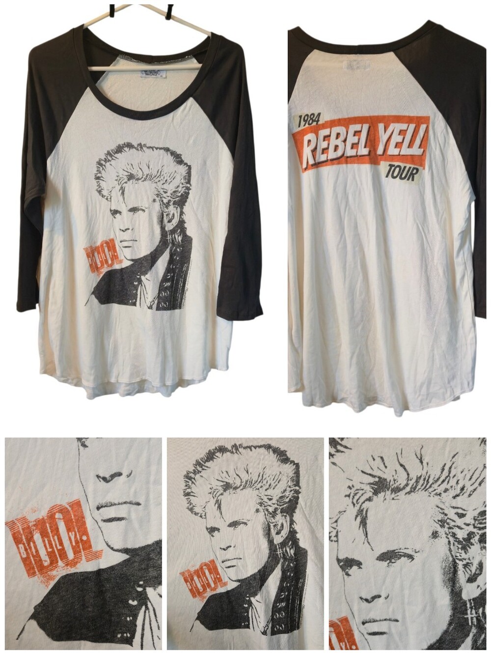 Lauren Moshi Billy Idol Rebel Yell raglan tee